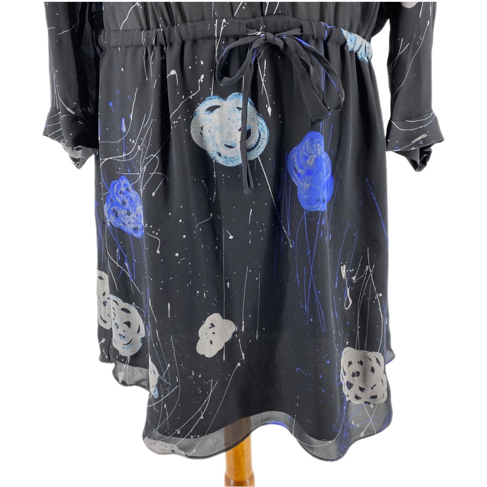 Babaton Black Patterned Button Up Long Sleeve Dress - Picture 3 of 7